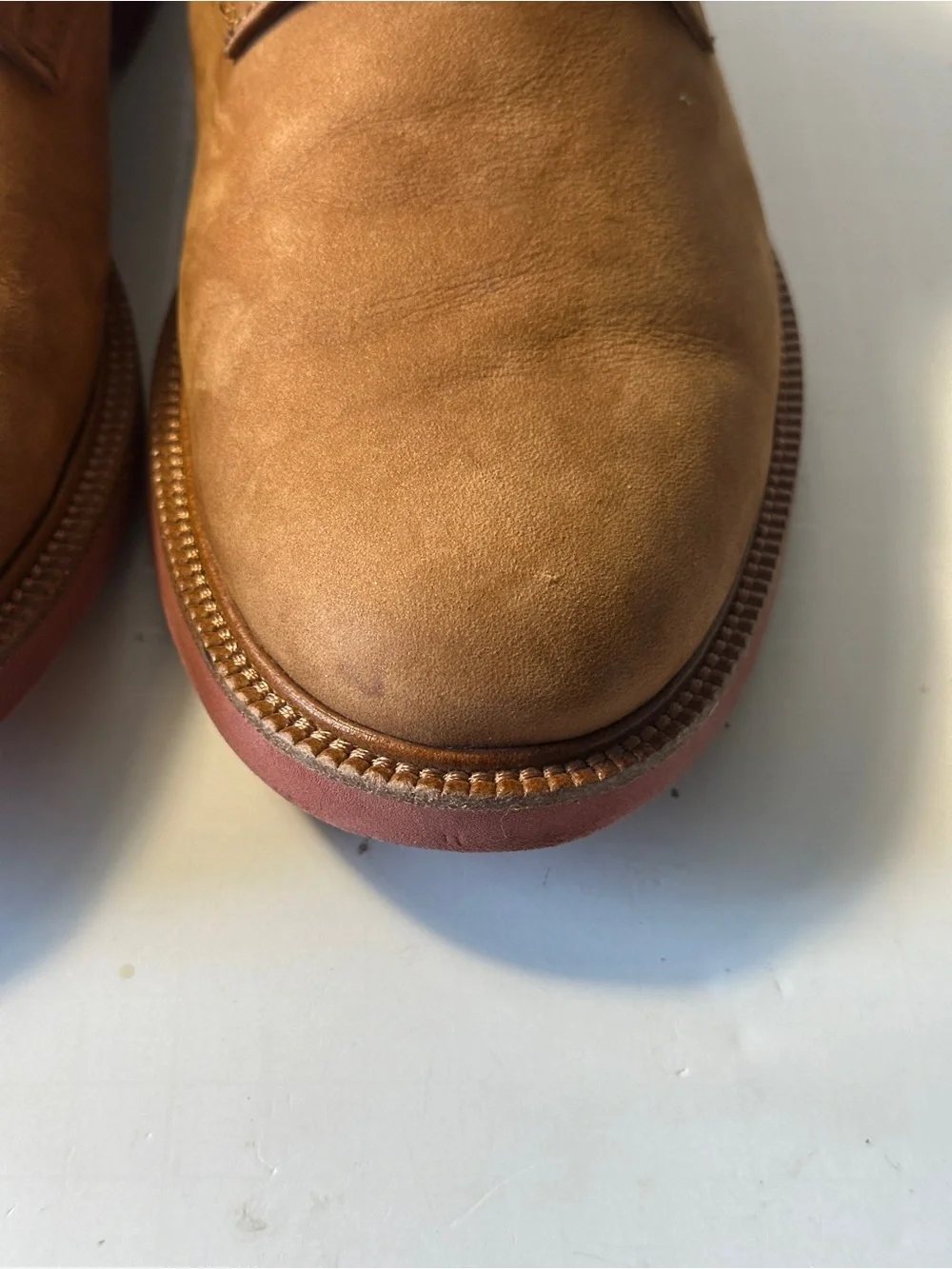 Polo Ralph Lauren Torrington Nubuck Derby Oxfords Taupe Brown Leather Shoes 9.5D